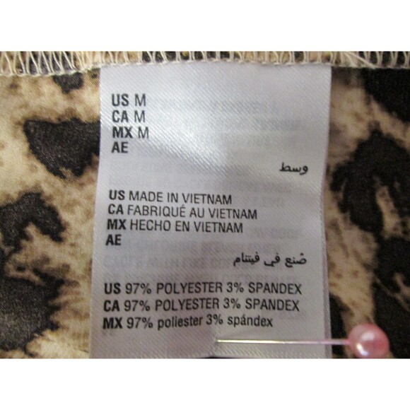 Cheetah Silky Top Women M INC Off Shoulder Neck Strap Poly Spandex NWT 31-523 - Picture 6 of 11